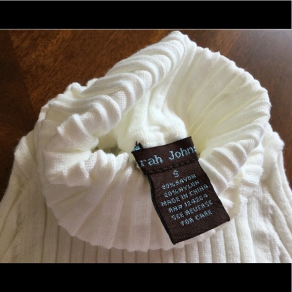 Sarah Johnson WIDE RIBBED TURTLENECK SWEATER IVORY S - Picture 5 of 11